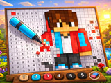 Gra Gracze Let's Play w Minecrafcie: Kolorowanka z Numerami